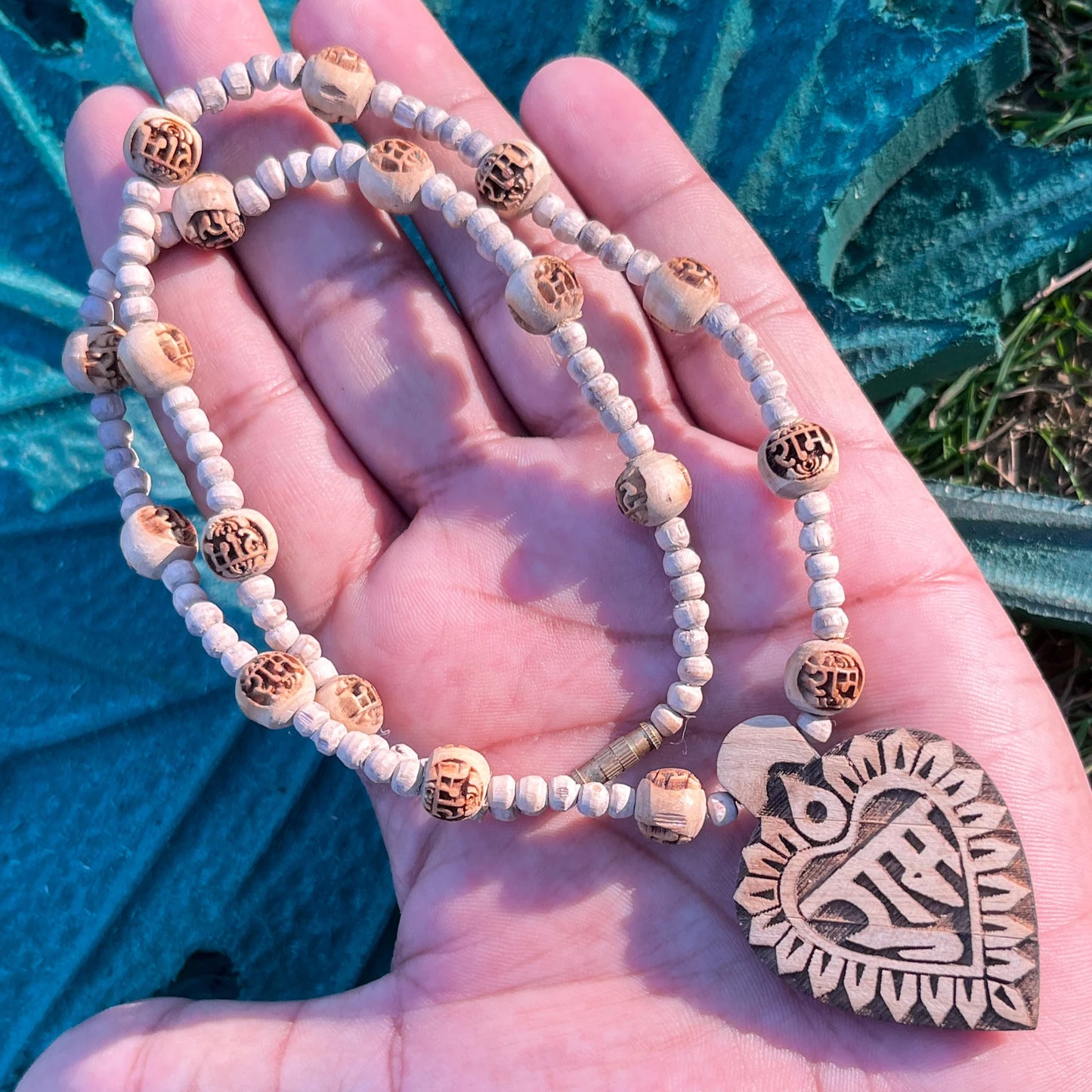 Sri Ram Naam Big Locket, Sri Raam naam Handcrafted Tulsi Beads Mala Orignal