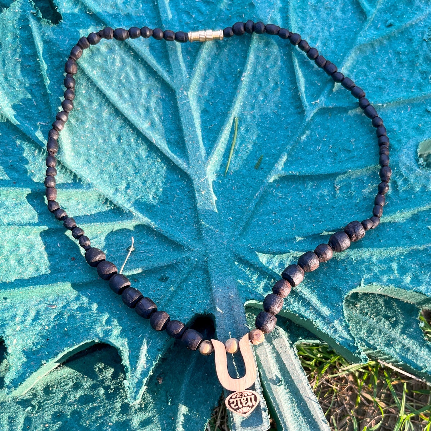 Sri Radha Tilak Locket Black Tulsi Mala Original