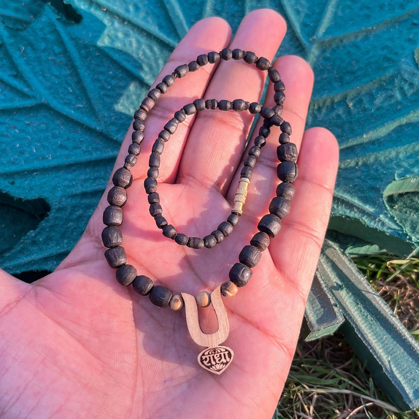 Sri Radha Tilak Locket Black Tulsi Mala Original
