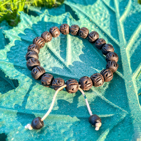 Sri Radha naam Handcrafted Beads Tulsi Hand bracelet